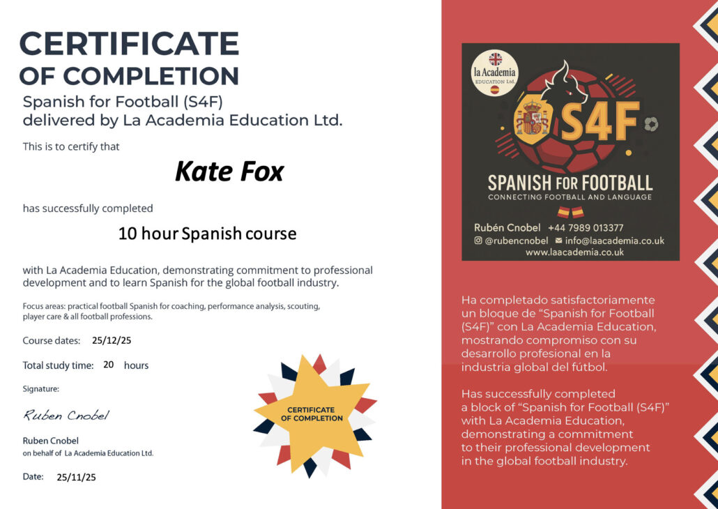 certificate of education - Language school