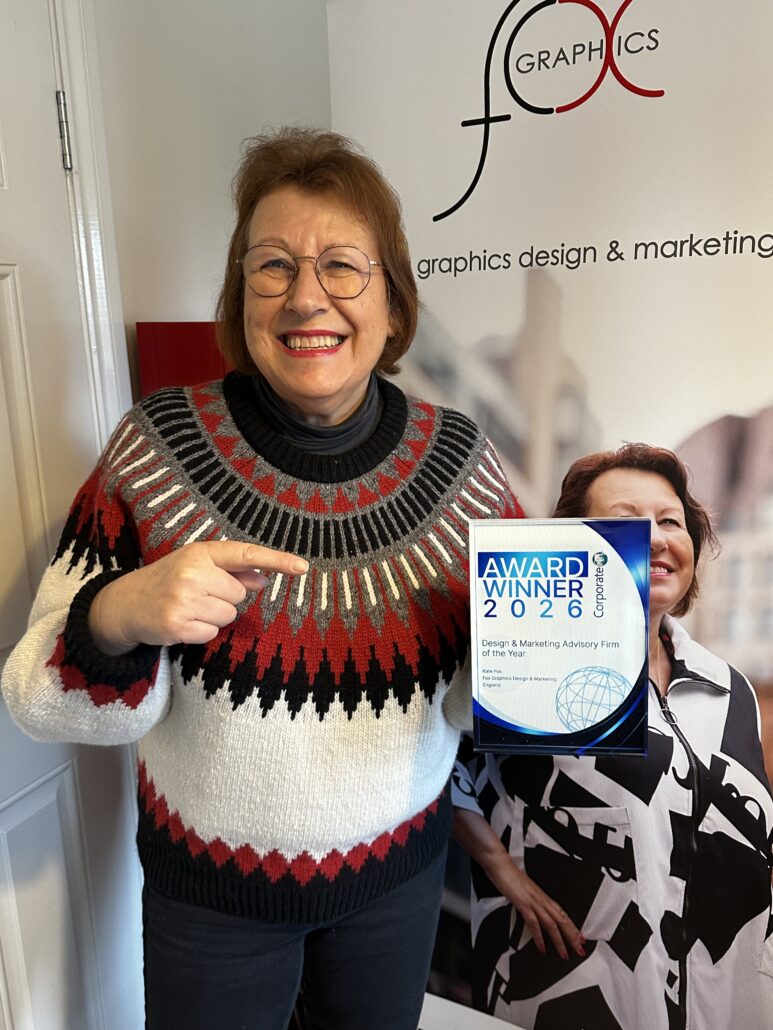 award image with Kate in cheesy grin mood