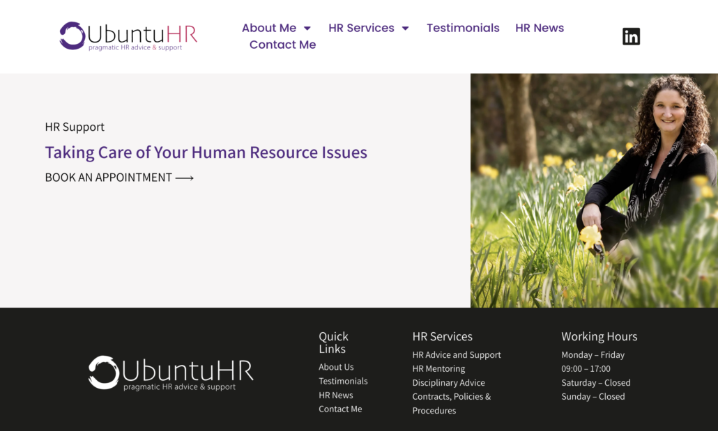 Ubuntu website layout and design